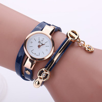 Gelang jam tangan kuarsa wanita multiwarna desain bunga kristal beludru kualitas terbaik