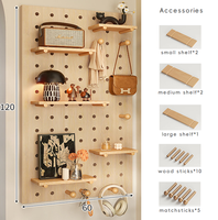 Organisateur mural en bois écologique, étagère de rangement durable, panneau d'affichage esthétique moderne pour cuisine et salon, modulaire