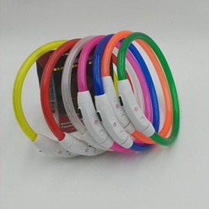Colorido collar de perro intermitente recargable por USB-luz LED para seguridad de caminata nocturna, corte para adaptarse - Product Image 4