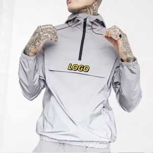 Áo khoác gió nam chất liệu nylon cao cấp, in logo tùy chỉnh, phản quang 3M, nửa khóa kéo, chống thấm nước - Product Image 6