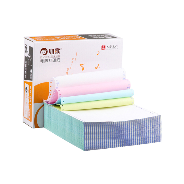 High Quality 4 Ply Continuous Carbonless Computer Copy Paper for Dot Matrix Printers Eco Raw Materials