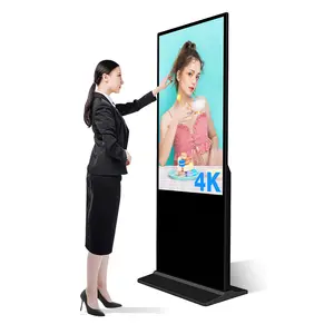 55 Inch Floor Standing Vertical Hd Indoor 4k Touch Screen Lcd Ad Totem Digital Signage Display Screen Kiosk Advertising Player