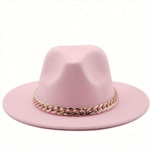 China Wholesaler Polyester Cotton Character Style Fedora Hats with Gold Chain for Unisex Party & Fishing Affordable - Product Image 2