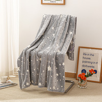 Couverture de jet de lueur dans l'obscurité 50X60 Inches Sart Moon Universe Pattern Soft Cozy Flannel Fleece Blanket for Boys Girls
