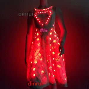 Abito Tutu Illuminato a LED per Festival Musicali, Costume da <span class=keywords><strong>Angelo</strong></span> Luminoso, Tuta da Palcoscenico per Cantanti, Costumi per Spettacoli - Product Image 1