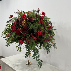 Boule de fleurs artificielle de luxe verte et rose, centre de table floral pour mariage, décoration de table de Noël, thème <span class=keywords><strong>des</strong></span> fêtes - Product Image 4