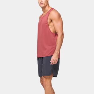 Débardeur de sport pour homme en gros, col rond rouge, débardeurs de musculation, gilet de sport, logo personnalisé, débardeurs de course à pied pour homme - Product Image 4