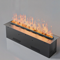 Chimenea Eléctrica de Vapor de Agua con Atomización 3D Decorativa, Humidificador de 700mm, Control Remoto, Color Negro, Llama de Vapor