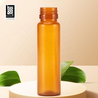 Flacon vide rond en ambre pour sirop contre la toux, flacon de médicament liquide de 50 ml en plastique PP avec bouchon à vis en aluminium