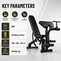 Équipement de fitness multifonctionnel pliable et réglable XH en acier pour la maison et la salle de sport, accessoires d'entraînement pour la musculation en gros