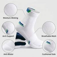 Chaussettes de sport personnalisées en gros pour hommes et femmes, avec coussinets, évacuation de l'humidité, soutien de la voûte plantaire et maille respirante pour la course à pied