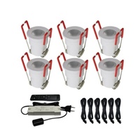 Spot lumineux au design innovant pour spots encastrés, DC12V, 3W, 6 pièces, avec télécommande et câble pour terrasses, balcons, pergolas