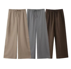 Conjunto Casual de 2 Piezas para Mujer, Estilo Kimono de Lino con Cierre Cruzado y Pantalones - Product Image 4