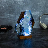 Lampu Figur Resin Buatan Tangan Bentuk Bunga Gaya Lord Rings, Lampu Malam untuk Rumah/Kamar Tidur, Kemasan Karton, Cocok untuk Hadiah