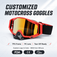 Personnalisé en stock lunettes de motocross de haute qualité détachable personnalisé en gros hors route Dirt Bike lunettes OEM lunettes de moto