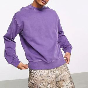 Custom French Terry Streetwear Sudaderas 100% Algodón Sudadera de gran tamaño Fleece Vintage Washed Crew Neck Sudadera - Product Image 1