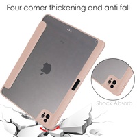 Étui transparent pour tablette Apple iPad Pro 11 2025 M5 2024 M4 Air 11 M3 pouces, housse en cuir PU avec support et porte-stylet