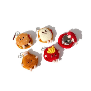 Llavero de peluche Angelina Hamburger de 10 cm con monedero y espejo para mujeres y niños - Product Image 1