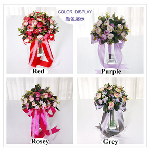 O-X0115 Artificielle Soie Fleurs <span class=keywords><strong>Pivoine</strong></span> Bouquets Roses <span class=keywords><strong>De</strong></span> <span class=keywords><strong>Mariée</strong></span> Poenies Fleur Fleurs Bouquets pour Mariage Décoration <span class=keywords><strong>de</strong></span> La Maison - Product Image 6