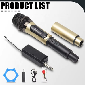 Système de microphone sans fil professionnel rechargeable à double micro, micro dynamique sans fil pour le <span class=keywords><strong>karaoké</strong></span>, le chant et le divertissement à domicile - Product Image 6