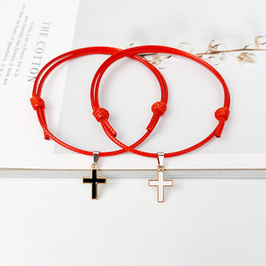 <span class=keywords><strong>2</strong></span> pièces/ensemble Simples Faites À la Main En Alliage De Corde De Cire Bijoux Couple Hommes et Femmes Main Corde Bracelet - Product Image 6