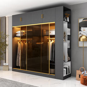 Meubles de chambre à coucher de style minimaliste personnalisé Armoire à portes coulissantes en bois pour appartement, villa Fabricant de décoration Conception à l'essai - Product Image 2