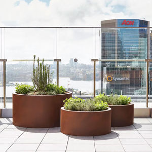 Large Home Used Corten Steel Barrel Planter Cylinder <b>Window</b> <b>Box</b> Hanging Wall Mountable Indoor Outdoor Garden Eco-Friendly Pots - Product Image 1