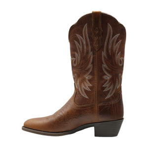 Stivali alla moda stile autunno primo strato in pelle a metà polpaccio stivali alla moda stile etnico stivali da Cowboy occidentali da <span class=keywords><strong>donna</strong></span> - Product Image 1