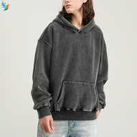 Sweats à capuche unisexes personnalisés épais 100% coton délavés à l'acide à l'épaule