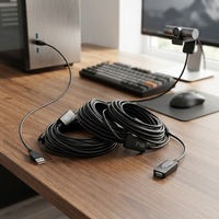 Câble d'extension USB 2.0 DOWDON de 10 m, mâle vers femelle, transfert de données, blindage tressé, conducteur en cuivre pur, PVC
