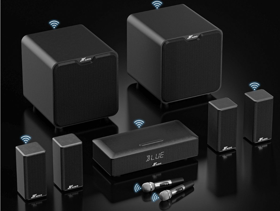 Black-Mic+Wired subwoofer+Wireless subwoofer