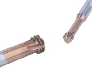 Qinrui Solid Spiral Flute <b>Tap</b> M3*0.5 Metric 3/4Flutes ALTIN Coated Internal Threading <b>Die</b> Milling Bits HRC68 - Product Image 3