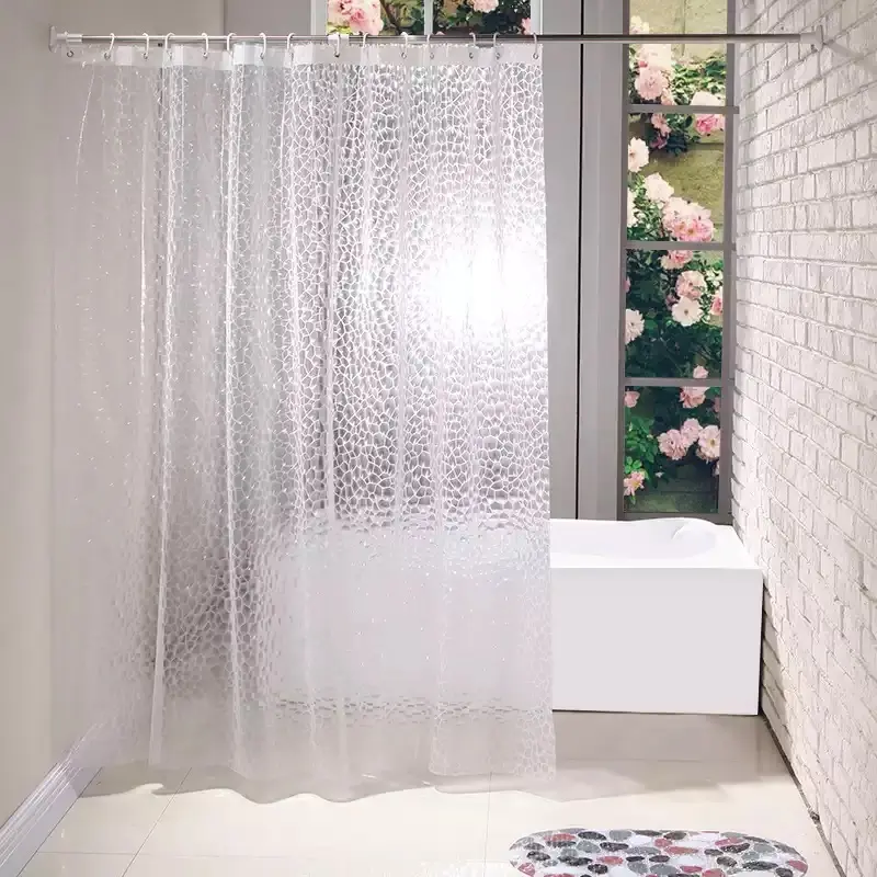 뜨거운 판매 사용자 정의 품질 현대 럭셔리 eva 홈 욕실 샤워 커튼 eva 샤워 정전 커튼