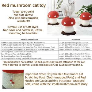 Mainan Kucing Jamur Merah – Mainan Tali Jute Interaktif Mendorong Gerakan Tahan Lama dan Tahan Aus Pohon Kucing Alat Garuk - Product Image 6