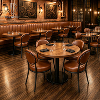 Meubles de restaurant Ron Group, table en bois massif, banquette en cuir à dossier haut, chaise rembourrée personnalisée de luxe