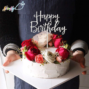Disponibile all'Ingrosso, Confezione da 10 Pezzi, Decorazione per Torta di <span class=keywords><strong>Compleanno</strong></span> in Acrilico Specchiato Nero, Argento e Oro - Product Image 6