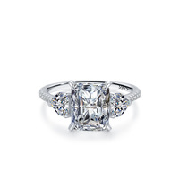 D Color Vvs Moissanite Bague de fiançailles en argent sterling 925 plaqué or blanc pour femmes Bijoux