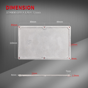 1590dd Guitar hiệu ứng bàn đạp stomp hộp bao vây Diecast kim loại nhôm 188x120x37mm nhà ở Đồng bằng nhôm bao vây cho bàn đạp - Product Image 3