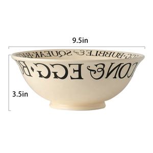 Venta caliente Impresión romana Hogar Letra negra Juego <span class=keywords><strong>de</strong></span> cuencos <span class=keywords><strong>de</strong></span> disco blanco Copa Plato <span class=keywords><strong>de</strong></span> cerámica Cuenco <span class=keywords><strong>de</strong></span> arroz <span class=keywords><strong>de</strong></span> fideos - Product Image 1