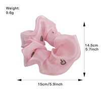 Shily&OS Vente en gros : Chouchous pour cheveux en organza style Hepburn avec strass, grands élastiques à cheveux en forme de cœur en cristal, attaches de queue de cheval de luxe