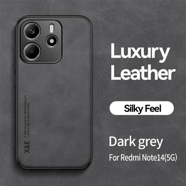 Luxury PU Leather Phone Case for Redmi Turbo 5 Max Note 15 Pro+ K90 Pro Max 15 15C Car Magnetic Holder Skin Friendly Back Cover