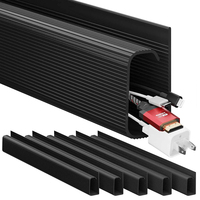 Gestion des câbles sous le bureau J Channel Cord Organizer pour le bureau, organisateur de câbles auto-adhésif Wire Management Cable Raceway Black