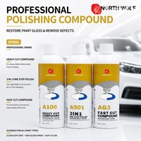 North Wolf A100 Heavy Cut 3 en 1, composé de polissage automobile, de glaçage et de finition pour plastiques, 500ml/1L
