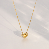 Programme de fidélisation client sur mesure, collier en forme de cœur perlé, finition brossée exquise, cadeau pour collègue