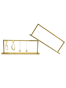 Estante de exhibición de joyería de oro y Metal Jinsky, soporte de exhibición de pendientes con acabado cepillado elegante, accesorios Premium para joyería - Product Image 3