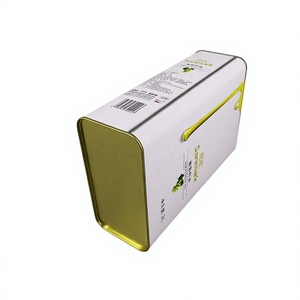Bidon carré en fer blanc de 3L de qualité alimentaire pour huile de tournesol, de palme et d'olive avec bec verseur - Product Image 5