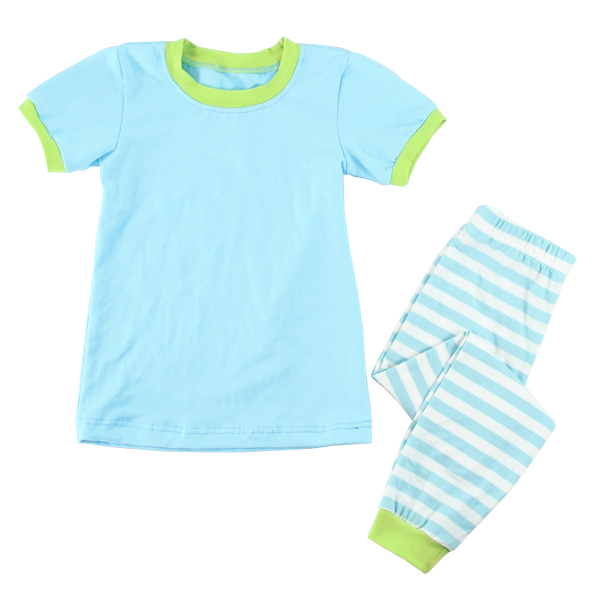 Детские пижамы, комплект детской одежды, длинные брюки с коротким рукавом для мальчиков и девочек, простые детские хлопковые пижамы