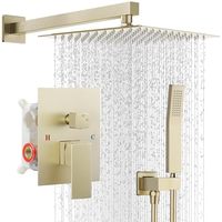 Ensemble de douche mural carré avec pommeau et poignée, ensemble de robinetterie de douche, pommeau de douche, système de douche monocommande