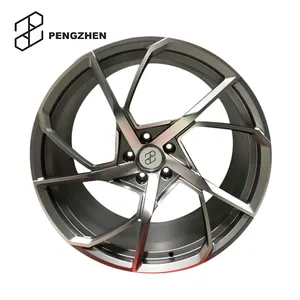 Pengzhen – roues de voiture de tourisme à finition argentée, gris 5, Double rayon flottant 18x8.5 5x114.3, jantes pour Tesla