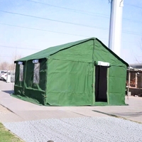 Tente d'hébergement quatre saisons pour 12 personnes en toile triple couche pour régions froides, avec doublure isolante, structure en acier galvanisé, une chambre